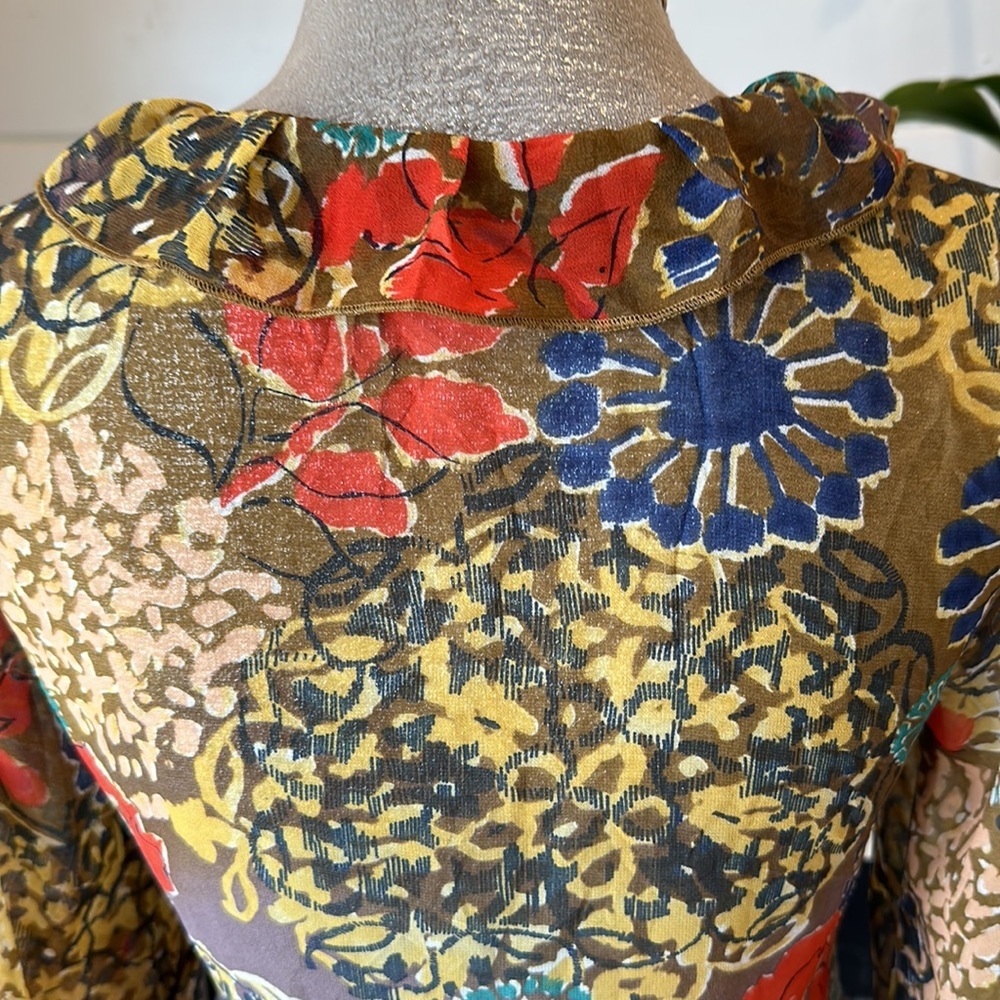 CAbi Shakespeare Multicolored Floral Tie Kimono Jacket # 360 Size Small - Picture 9 of 16